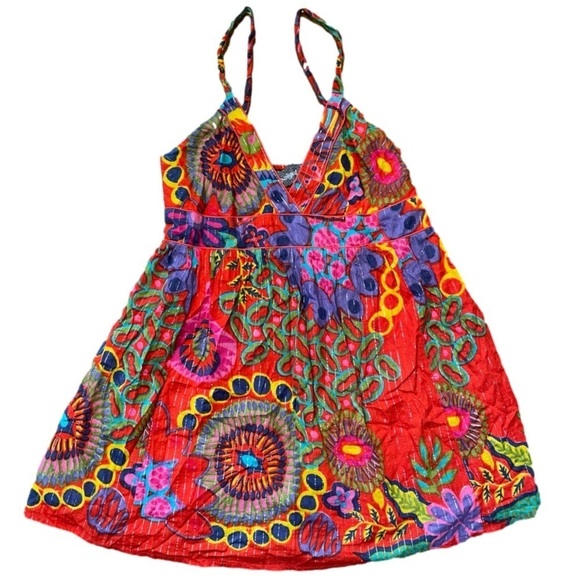 Desigual Tops - DESIGUAL Empire Waist Red Floral Y2k Tank Top Medium